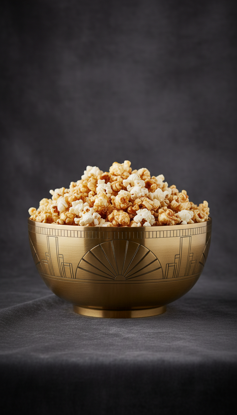 Gourmet Popcorn Bowl with Art Deco Accents