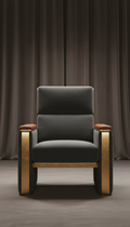 Plush Cinema Seat with Brass Trim